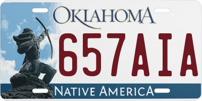 OK license plate 657AIA