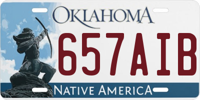 OK license plate 657AIB