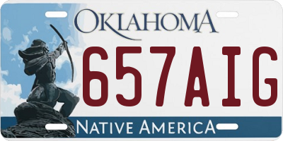 OK license plate 657AIG