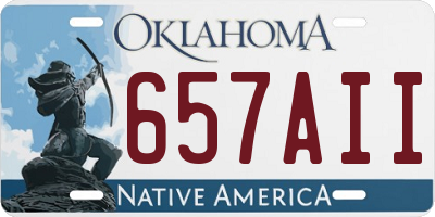 OK license plate 657AII