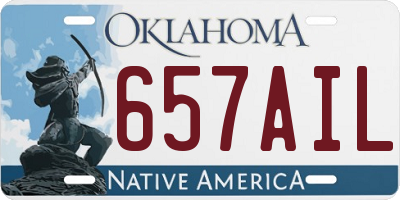 OK license plate 657AIL