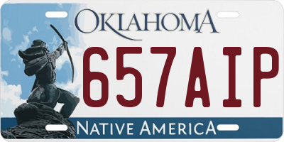 OK license plate 657AIP
