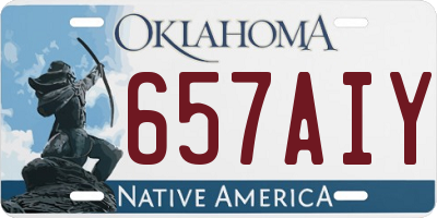 OK license plate 657AIY