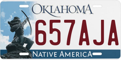 OK license plate 657AJA
