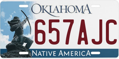 OK license plate 657AJC