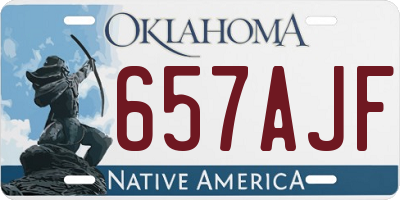 OK license plate 657AJF