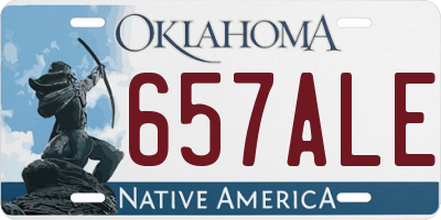 OK license plate 657ALE