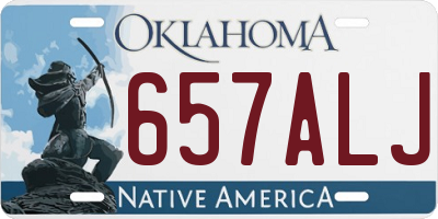 OK license plate 657ALJ