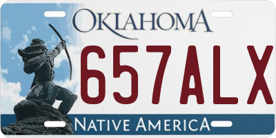 OK license plate 657ALX