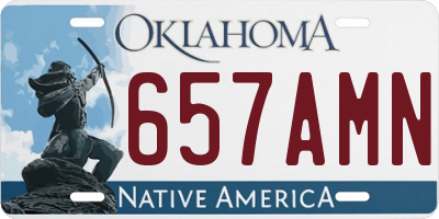 OK license plate 657AMN