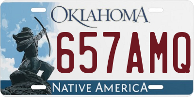 OK license plate 657AMQ