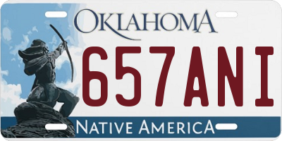 OK license plate 657ANI