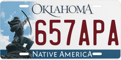 OK license plate 657APA