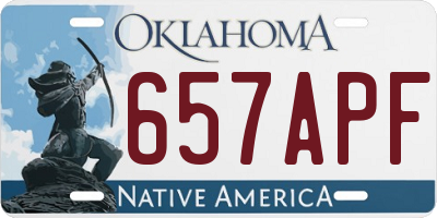 OK license plate 657APF