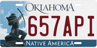 OK license plate 657API