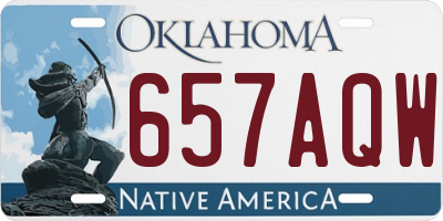 OK license plate 657AQW