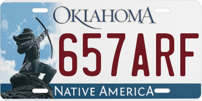 OK license plate 657ARF