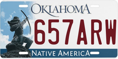 OK license plate 657ARW