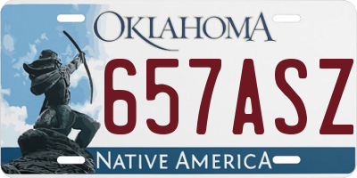 OK license plate 657ASZ