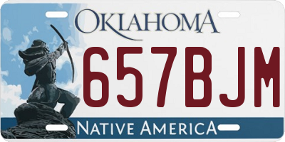 OK license plate 657BJM
