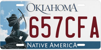OK license plate 657CFA
