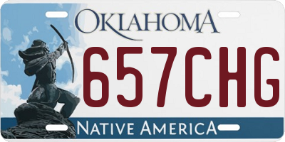 OK license plate 657CHG