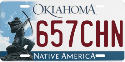 OK license plate 657CHN