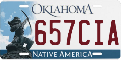 OK license plate 657CIA