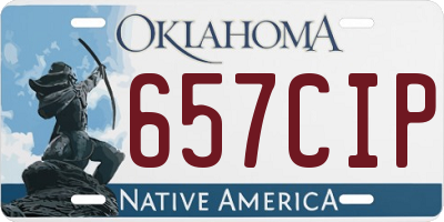 OK license plate 657CIP