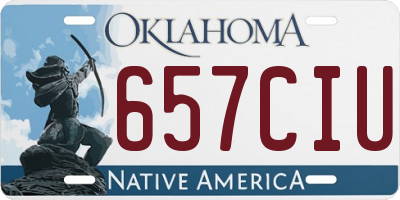 OK license plate 657CIU