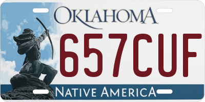OK license plate 657CUF