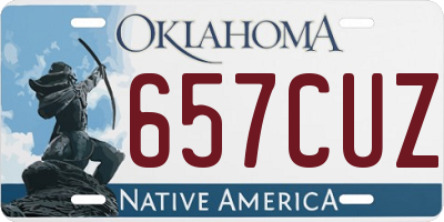 OK license plate 657CUZ