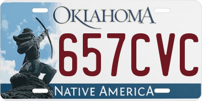 OK license plate 657CVC