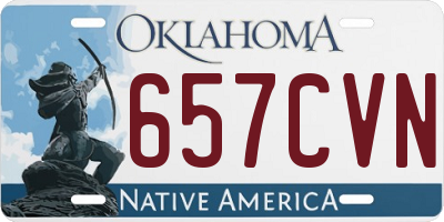 OK license plate 657CVN