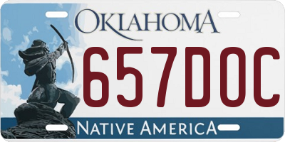 OK license plate 657DOC