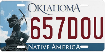 OK license plate 657DOU