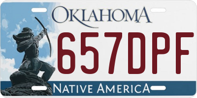 OK license plate 657DPF