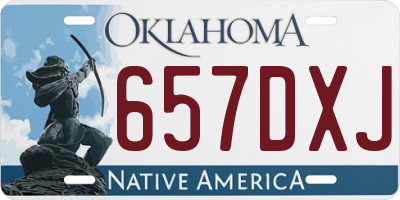 OK license plate 657DXJ