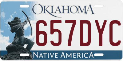 OK license plate 657DYC