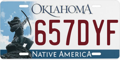 OK license plate 657DYF