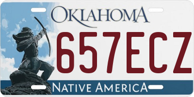 OK license plate 657ECZ