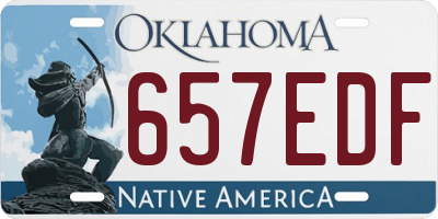 OK license plate 657EDF