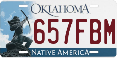 OK license plate 657FBM