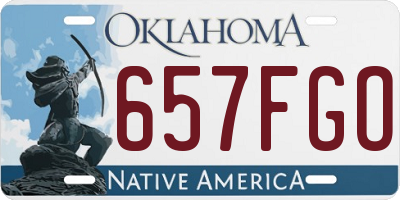 OK license plate 657FGO