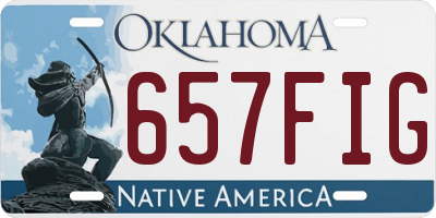 OK license plate 657FIG