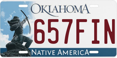 OK license plate 657FIN