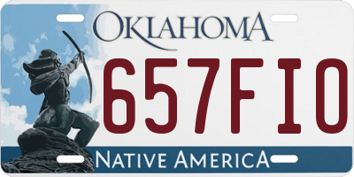 OK license plate 657FIO