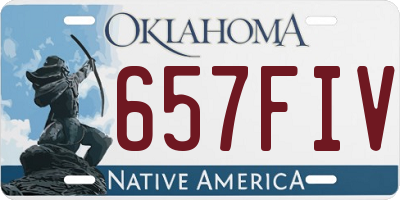 OK license plate 657FIV