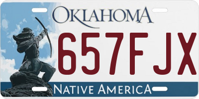 OK license plate 657FJX