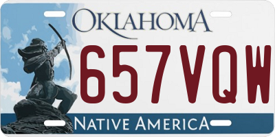 OK license plate 657VQW